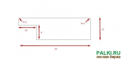 Планка 40х12 мм с четвертью